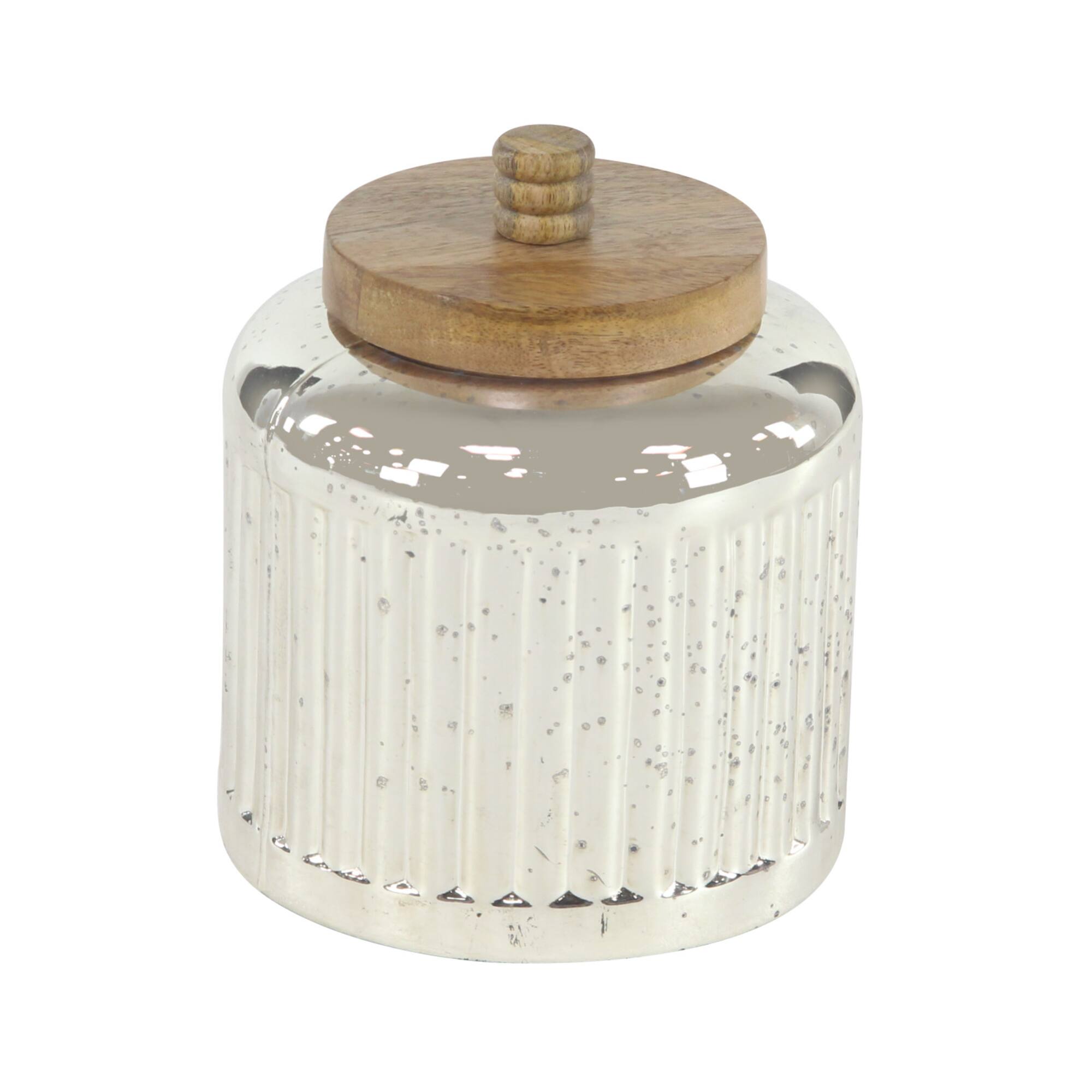 Silver Glass Farmhouse Decorative Jar Set